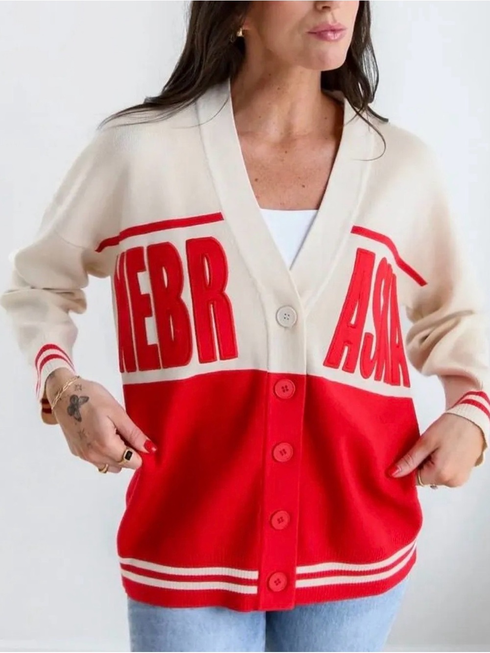 Nebraska Huskers Button Up Cardigan